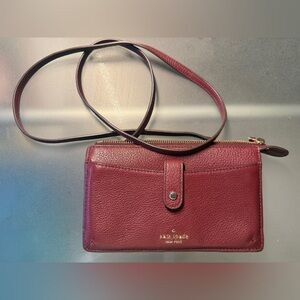 Kate Spade Burgundy Leather Crossbody Bag